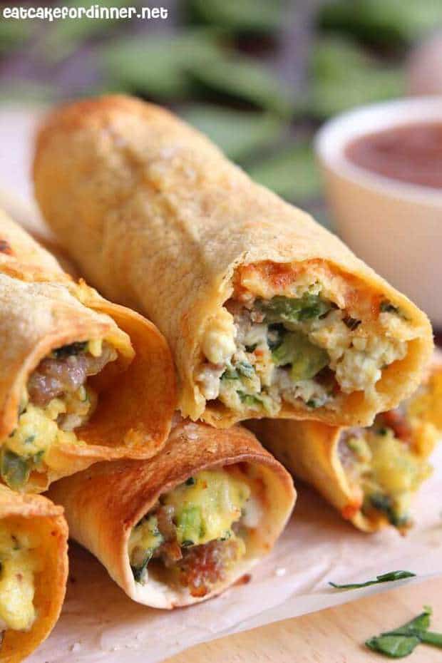 Make the PERFECT breakfast recipe! These taquitos are filled with all of your favorite breakfast ingredients before they get baked to perfection in the oven. Trust us, once you try a taquito baked you'll never go back to frying them again.