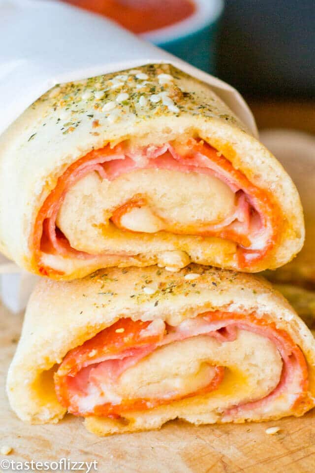 Three meats, one cheese and a spicy herb topping make up this Monster Stromboli. It uses a shortcut pizza dough and will satisfy your family’s appetites.