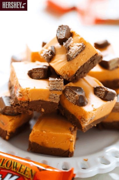 This KIT KAT® Halloween Fudge is such a fun and festive treat for the holiday. With its Halloween colors and delicious KIT KAT® Candy Bars layered both in and on top, it is sure to be a huge hit!