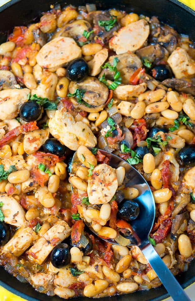 This one skillet Tuscan chicken is just SO good and satisfying.  Plus, it comes together quickly, perfect for those busy weeknights.