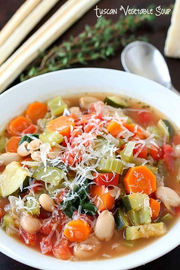 You won’t believe the flavor in this easy-to-make Tuscan Vegetable Soup! Who knew healthy could taste so good?! This healthy soup is gluten-free, vegetarian, clean-eating and low carb. The best part? Is it SO GOOD!
