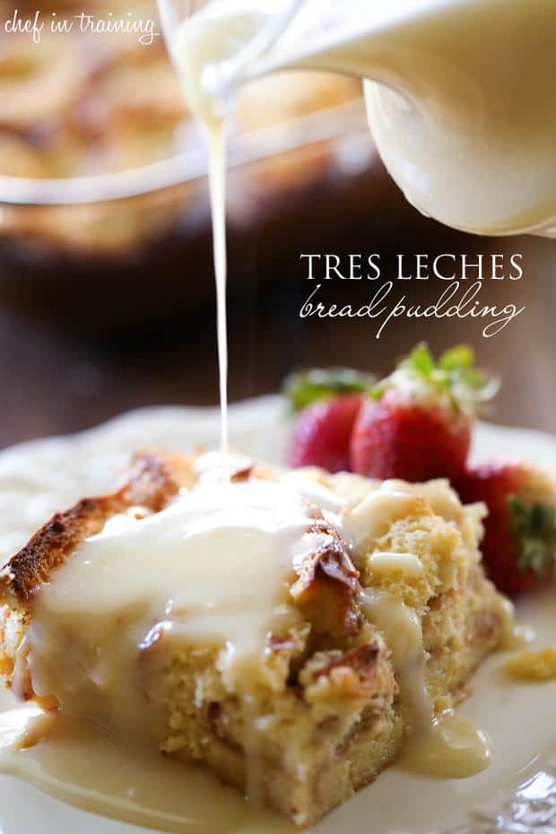 This Tres Leches Bread Pudding is a dessert or breakfast that will wow your company. It is SO simple to throw together but tastes so fancy and special! It is absolutely perfect for the holidays!