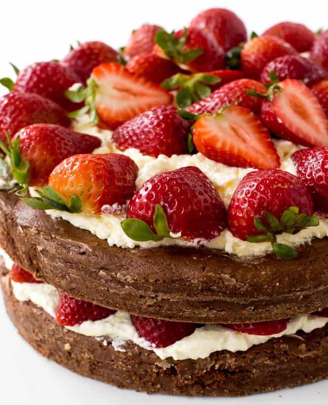 Super Easy Brownie Strawberry Shortcake. Only takes 20 minutes of prep time and is the perfect summer dessert!
