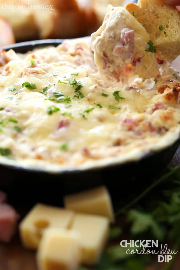 Chicken. Ham. Bacon. Swiss Cheese. Cream Cheese. These ingredients combine to create a delicious, creamy, hearty and down right delicious appetizer.