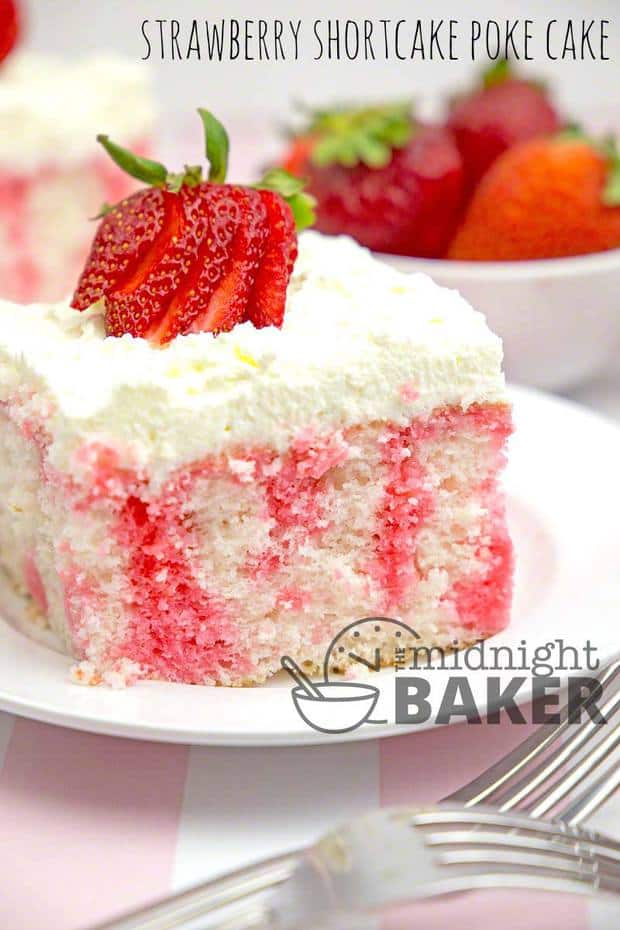 Here’s a poke cake with all the great flavor of strawberry shortcake. It’s easy to make too!