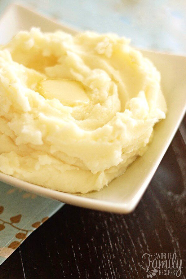  These mashed potatoes truly are perfect.  They are light and fluffy and buttery, and the perfect side dish for turkey and gravy or roasted beef or pork.