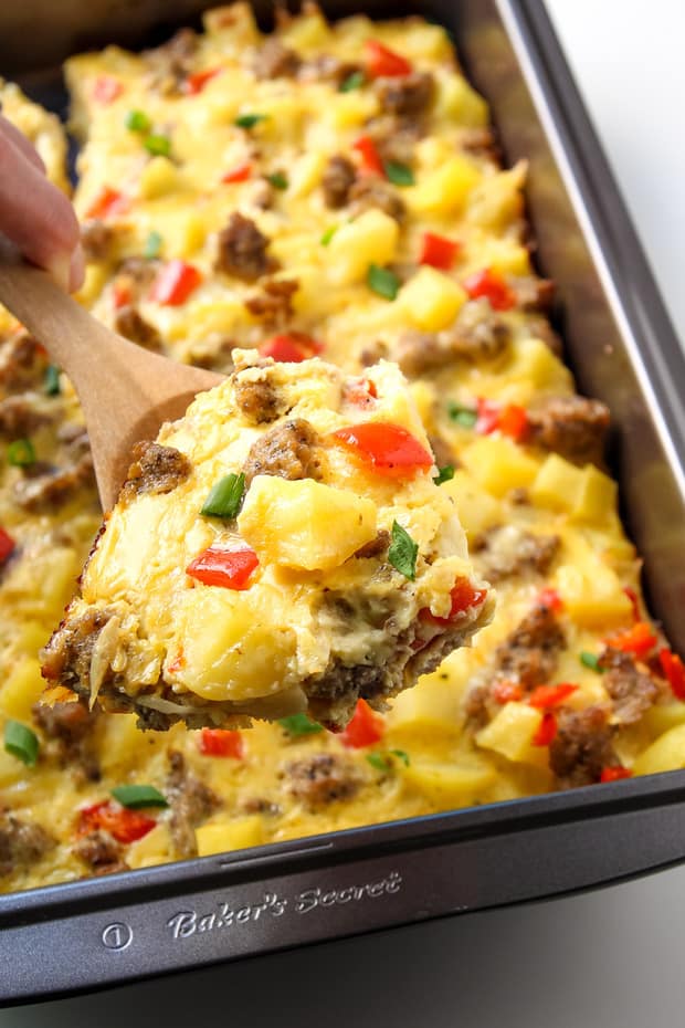  This easy breakfast casserole is a complete meal with eggs, potatoes and sausage. This gluten free and clean eating recipe with overnight option makes a perfect Christmas morning breakfast. After a late Christmas Eve, it’s so convenient to feed hungry bellies with a hearty meal with no morning prep.