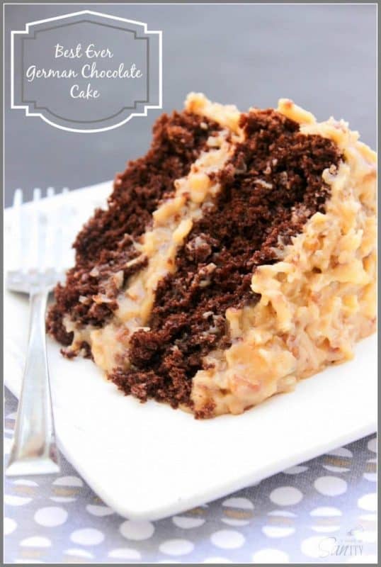 Best Ever German Chocolate Cake or as my grandpa said, “the best damn cake ever!” A double layer chocolate cake with a classic German Chocolate Cake frosting.