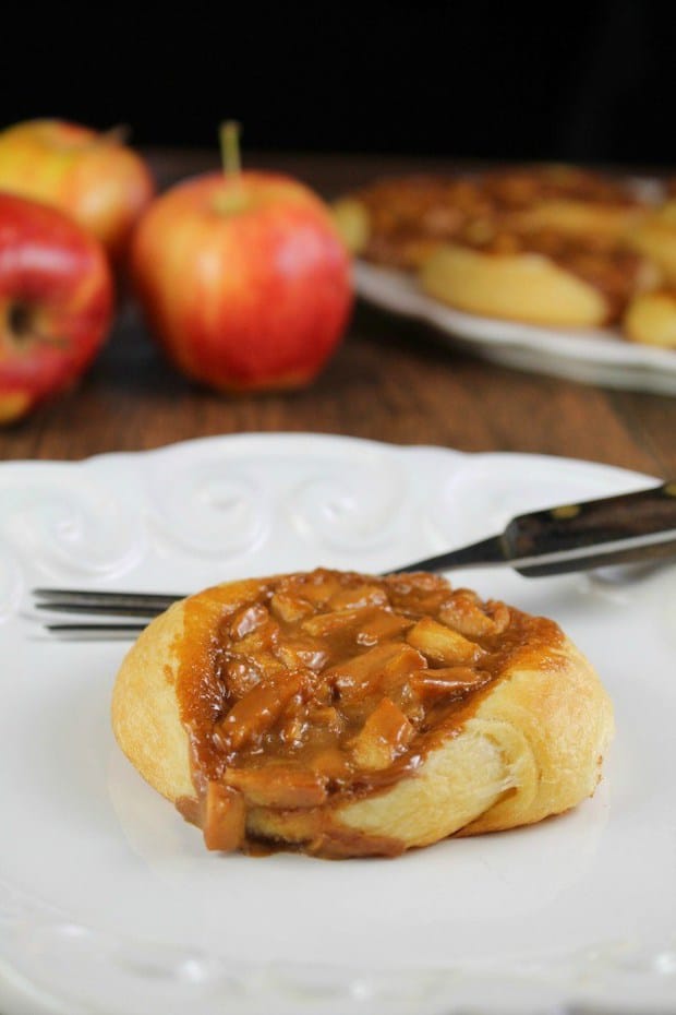 Caramel Apple Danish is the perfect fall treat! They come together easily with just 4 ingredients and the entire family will enjoy them as a sweet breakfast treat or dessert! Check out the recipe and video to see just how easy they are!