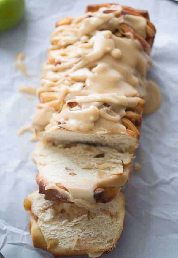 Cinnamon and apples are the predominant flavors in this tender pull apart bread!
