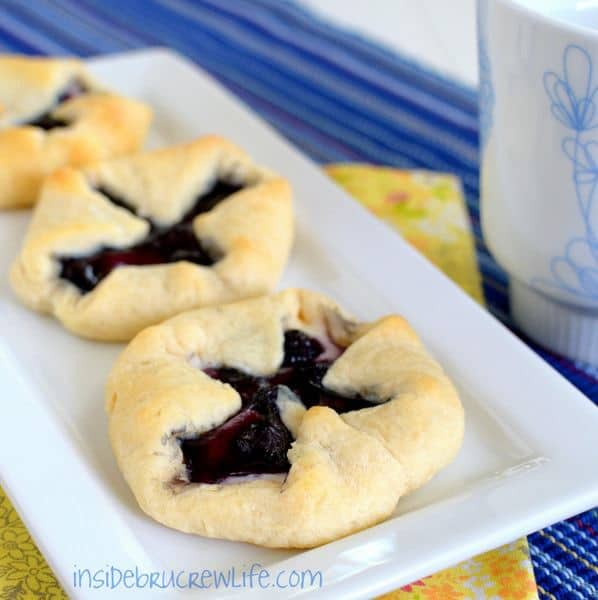 These Blueberry Cheesecake danishes are a quick and easy breakfast using only 3 ingredients.