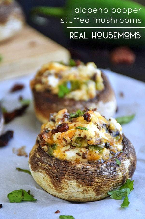 Who doesn’t love jalapeno poppers? What’s not to love? Jalapeno and bacon! It’s love at first bite, but I’ve got something better for you today! A twist on those spicy, cheesy poppers, and you just might love these Jalapeno Popper Stuffed Mushrooms even more!