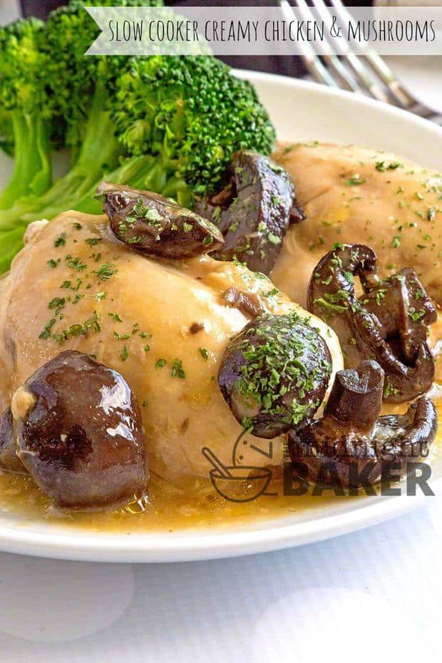 This creamy chicken and mushrooms dinner is so easy to make and your slow cooker does all the work.
