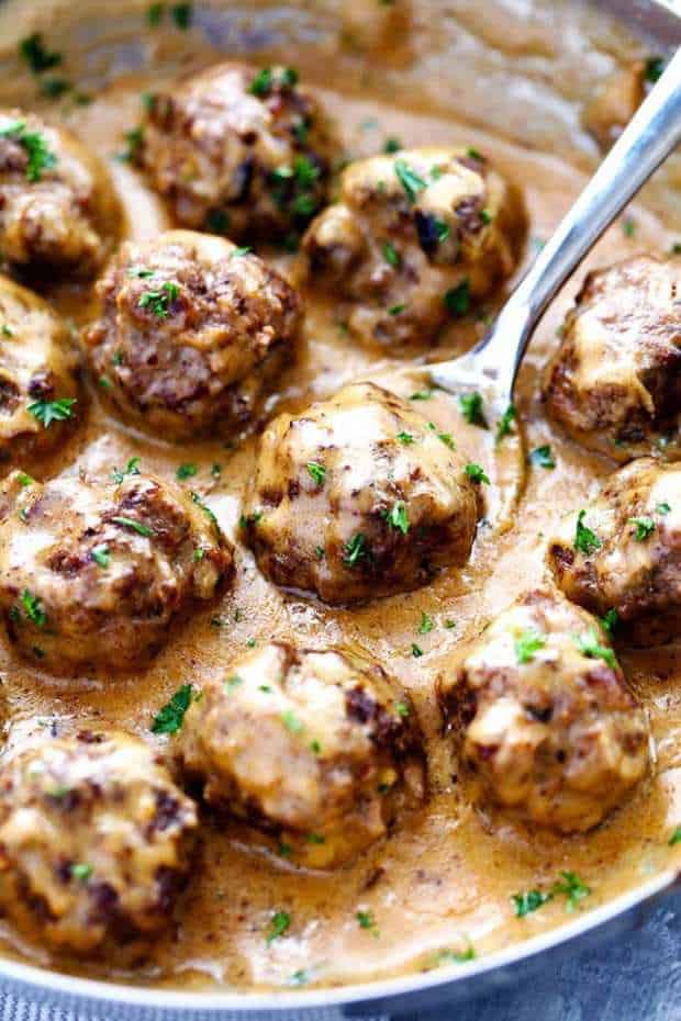 The Best Swedish Meatballs are smothered in the most amazing rich and creamy gravy.  The meatballs are packed with such delicious flavor.  You will quickly agree these are the BEST you have ever had!