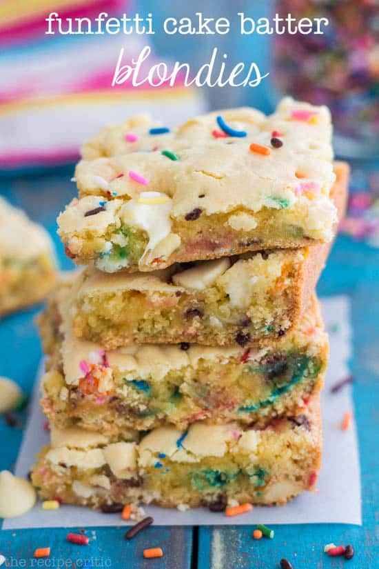 Delicious and easy funfetti cake batter blondies that the entire family will love!