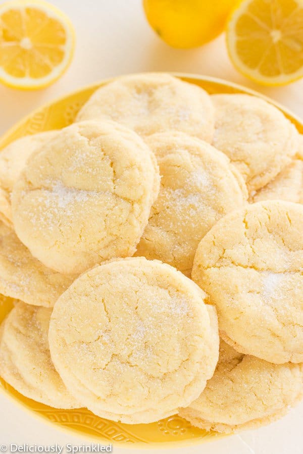 LThese Lemon Sugar Cookies are bursting with lemon flavor with the same delicious texture of a sugar cookie!
