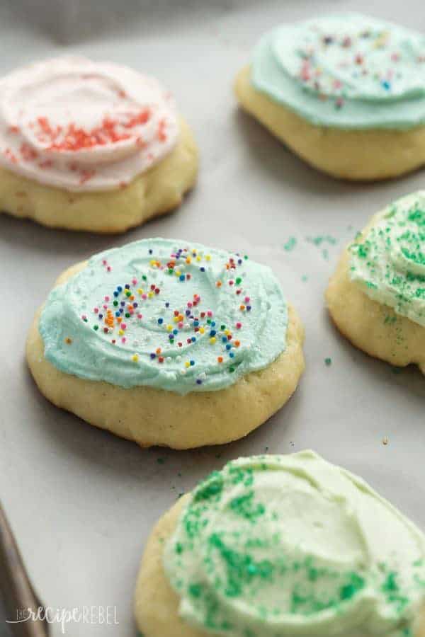 These Sour Cream Sugar Cookies are soft and fluffy with just the right amount of sweetness — they’re perfect with or without frosting and make a great freezer-friendly holiday cookie!