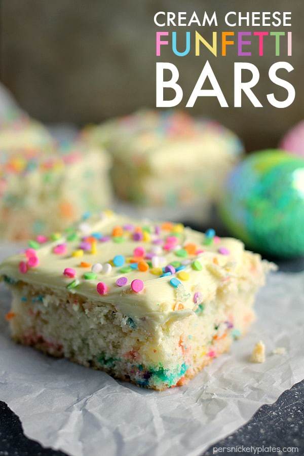 Cream Cheese Funfetti Bars are simple, semi-homemade treats that are perfect to kick off spring baking.