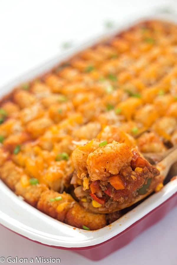 Tater Tot Sloppy Joe Casserole – A family favorite made into a casserole everyone will enjoy, even the pickiest eaters!