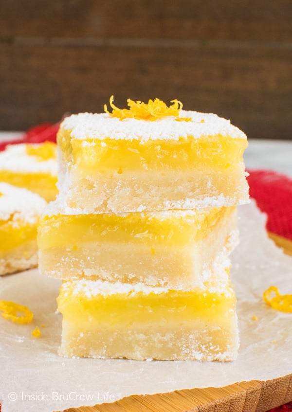Sweet and sour mix together to make these the best Lemon Bars for your tastebuds. They are the perfect treat for spring parties or Easter dinners.