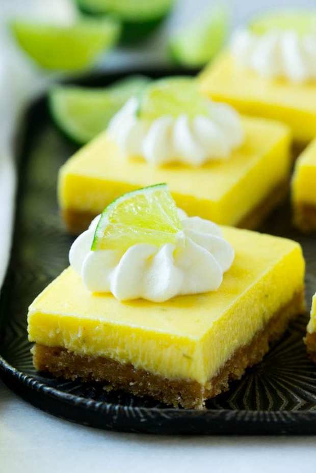 These key lime pie bars have a buttery graham cracker crust and a smooth and creamy lime filling that make for an irresistible treat!