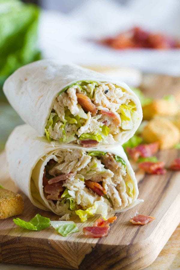 chicken caesar wraps wrap recipes salad shredded lunch ranch avocado much together pre taste