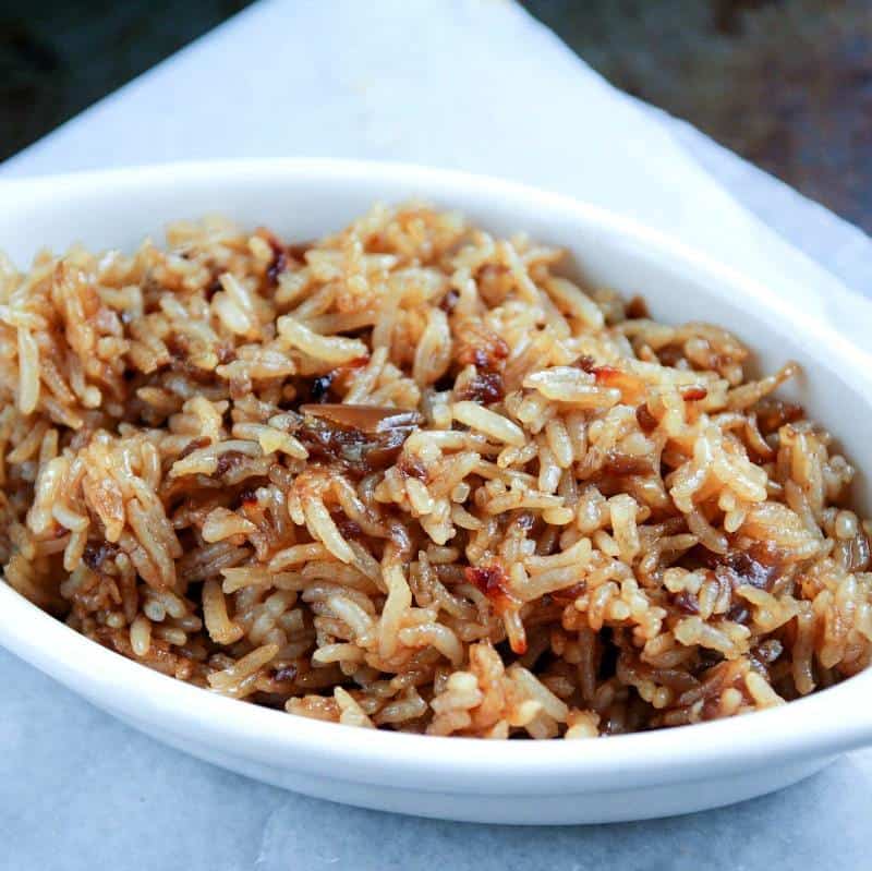 Just 4 simple, pantry staple ingredients make up this rice side dish that will blow your mind!  Kids and adults alike will be begging you to make it again!