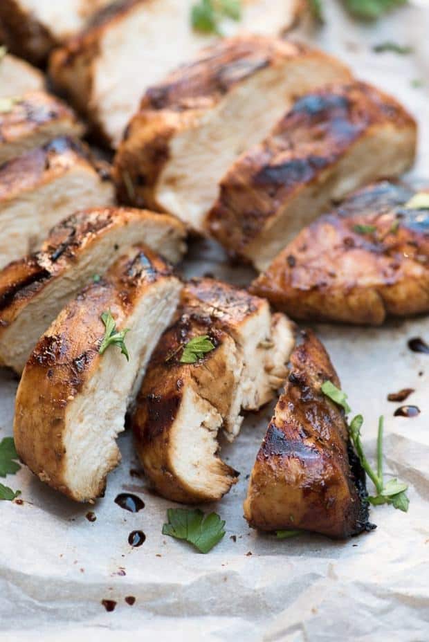 Balsamic Herb Grilled Chicken Marinade adds rich color and amazing flavor to any cut of chicken.