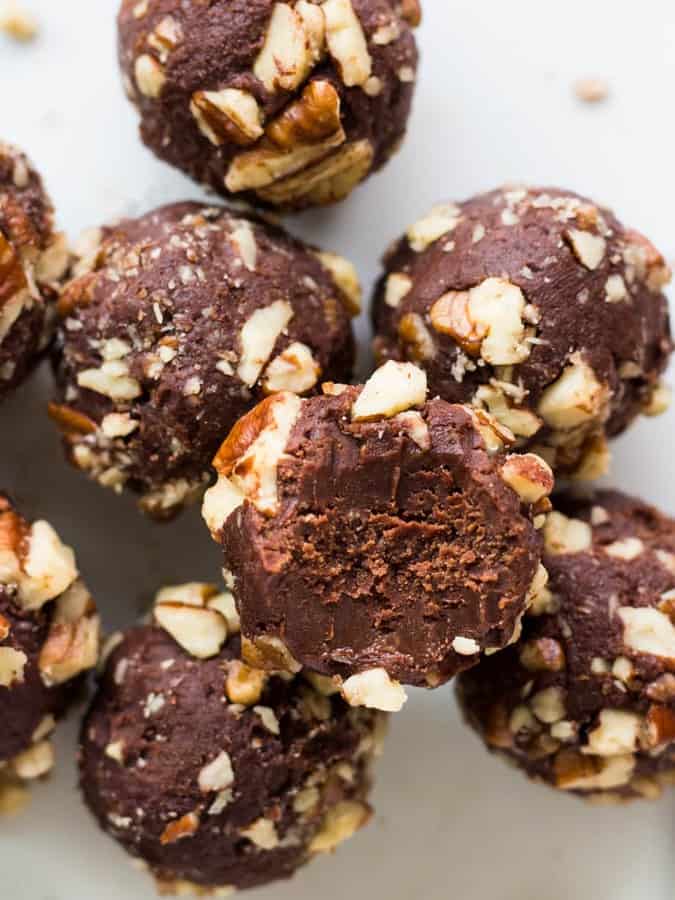 Pecan truffles are the perfect no-bake dessert for the Kentucky Derby, Thanksgiving or Christmas! These bite-sized treats taste like chocolate pecan pie.