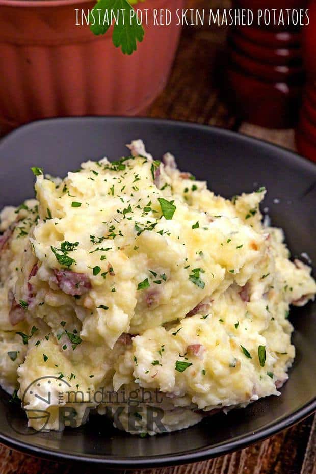 Make mashed potatoes quickly in your Instant Pot. No peeling required and they are rustic and delicious too.