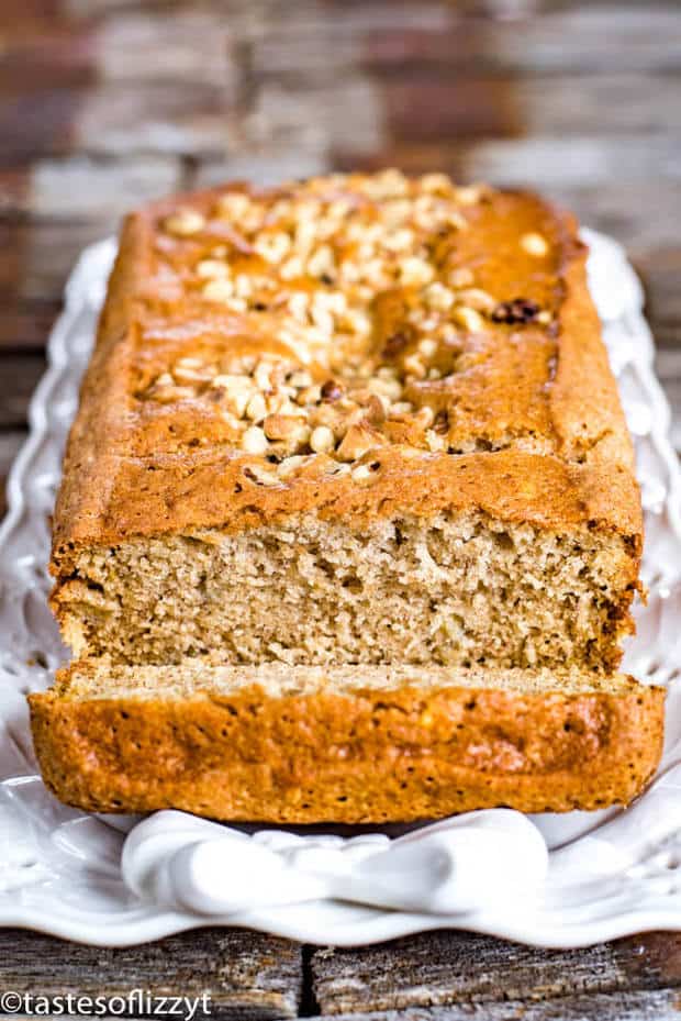 Use up ripe bananas in this easy banana bread recipe. This recipe makes two loaves so it is great for gift giving. Use coconut oil and coconut sugar if you’d like!
