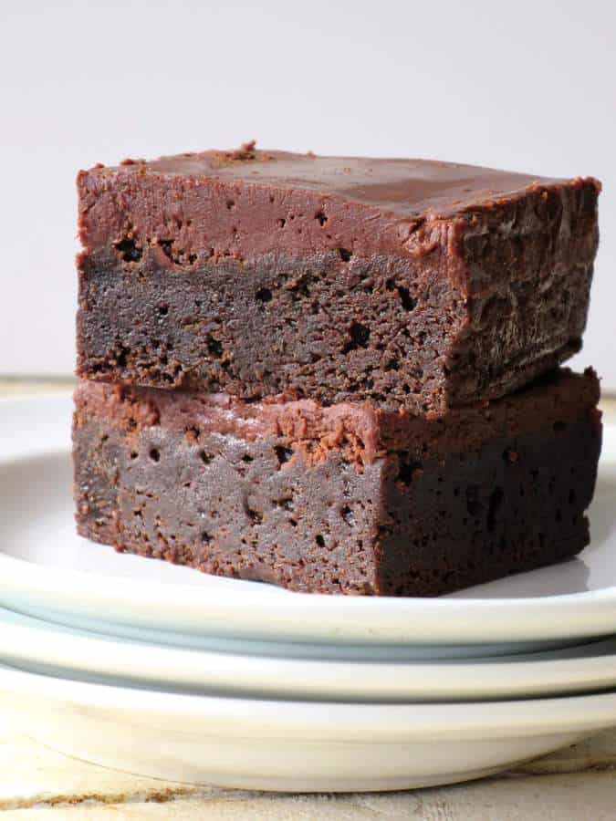 Frosted Fudge Brownies….. Seriously the Fudgy-est, Moistest, Richest Brownies I’ve ever had!