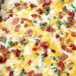Chicken Bacon Ranch Pasta Casserole--Part of The Best Chicken Bacon Ranch Recipes