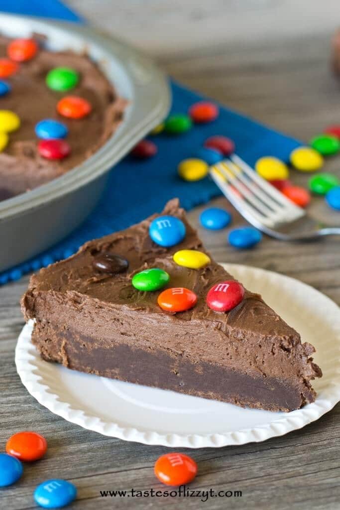 This thick, fudgy Chocolate Shortbread with Chocolate Buttercream Frosting is topped with M&M candy and is every chocolate lover’s dream!