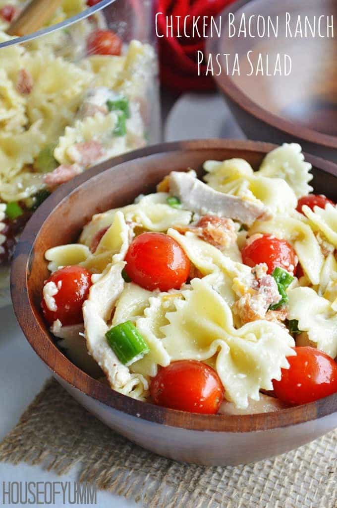 Chicken Bacon Ranch Pasta Salad--Part of The Best Chicken Bacon Ranch Recipes