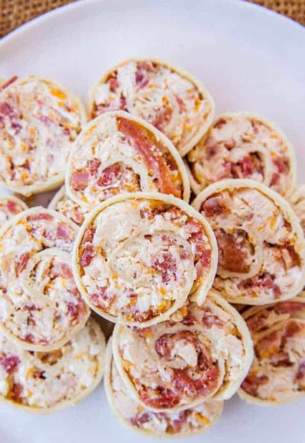 Cheddar Bacon Ranch Pinwheels--Part of The Best Chicken Bacon Ranch Recipes