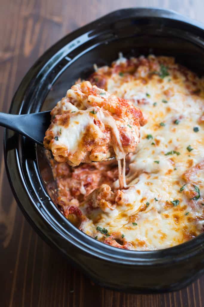 This Slow Cooker Three Cheese Ziti is about to become a few family favorite!