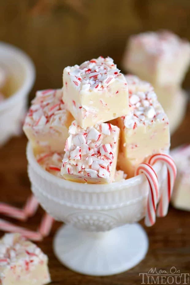 This the season for peppermint and sweets! You can have the best of both with this Practically Perfect Peppermint Fudge! Just a handful of ingredients and five minutes are all you need to make this pretty and festive fudge!
