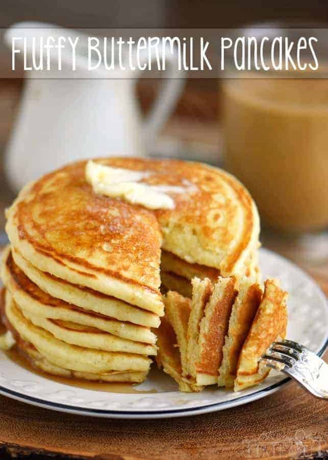 The BEST Fluffy Buttermilk Pancakes you’ll ever try! This easy to follow recipe yields super delicious and totally amazing pancakes every time!