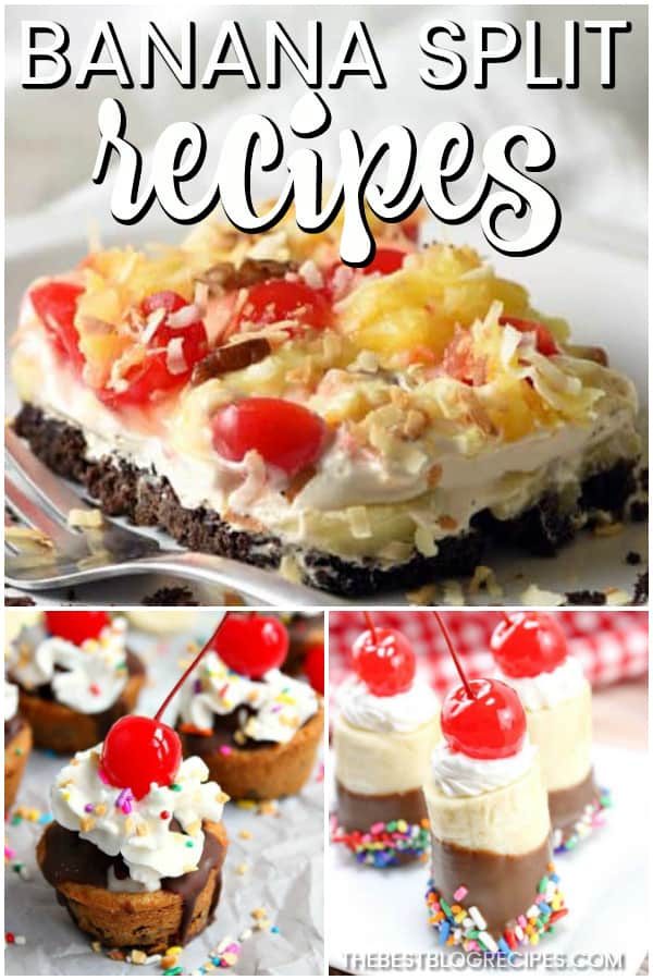We are so excited to share the Best Banana Split Dessert Recipes! These desserts are to die for! Each is a spin on everyone's favorite classic banana split!