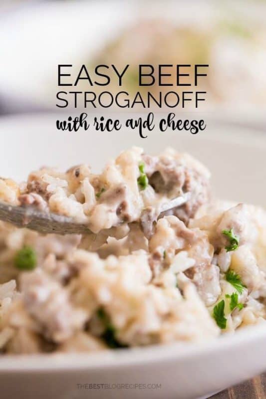 Easy Beef Stroganoff with Rice and Cheese