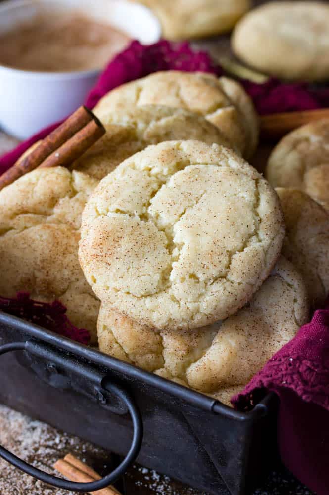 Snickerdoodle cookies are simple to make, and include a special ingredient for extra soft cookies!