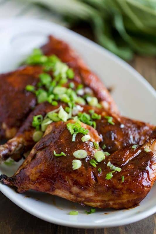 This easy, delicious hoisin chicken recipe is the best in Asian inspired cuisine! The chicken is so moist, juicy and will leave your house smelling amazing. This is an easy to make recipe perfect for any weeknight dinner!