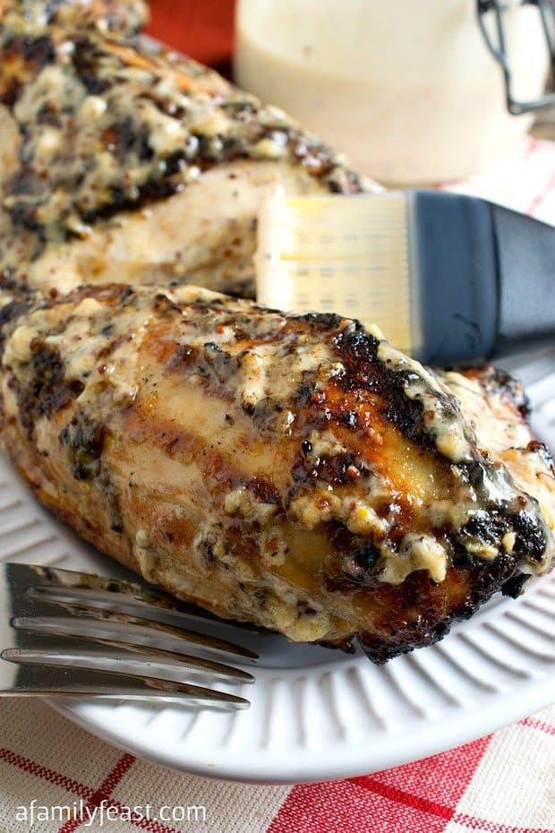 This White Barbecue Chicken is sure to become a new crowd favorite at all of your cookouts this summer!