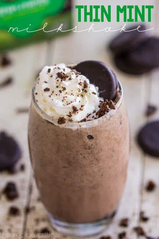 Creamy and delicious milkshakes with thin mints inside!