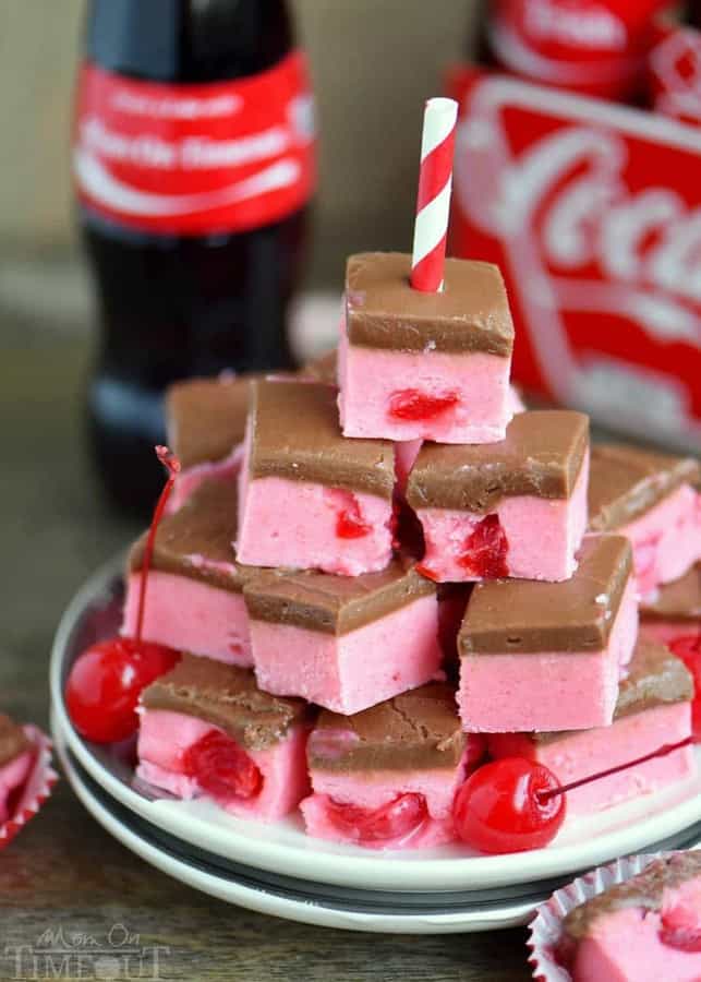 Because we can... Cherry Coke Fudge! A decadent cherry fudge topped with a Coca-Cola chocolate frosting! This irresistible fudge is sure to be a hit this holiday season!