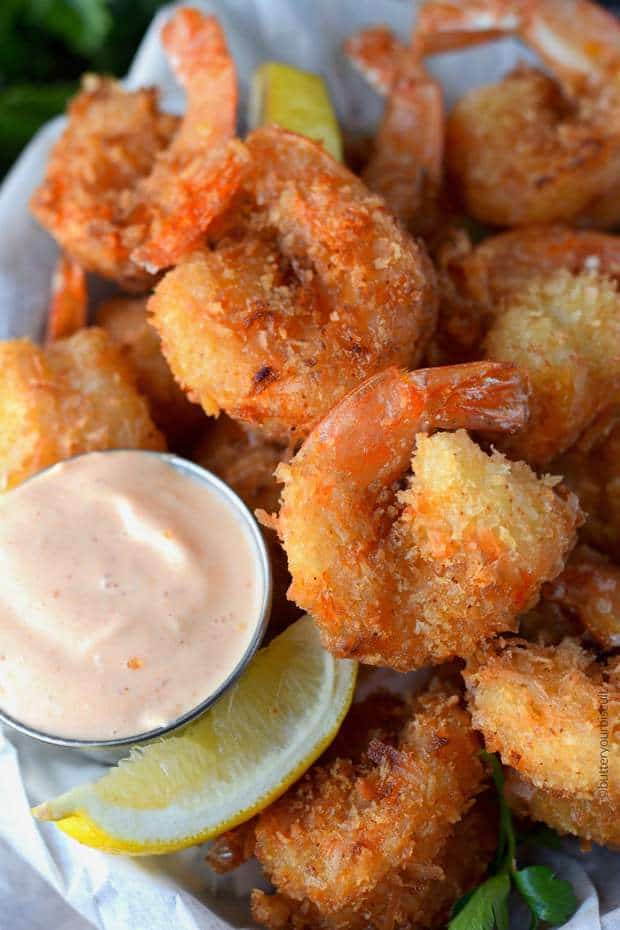 These Crispy Baked Coconut Shrimp are perfect for a main dish or a tempting appetizer!