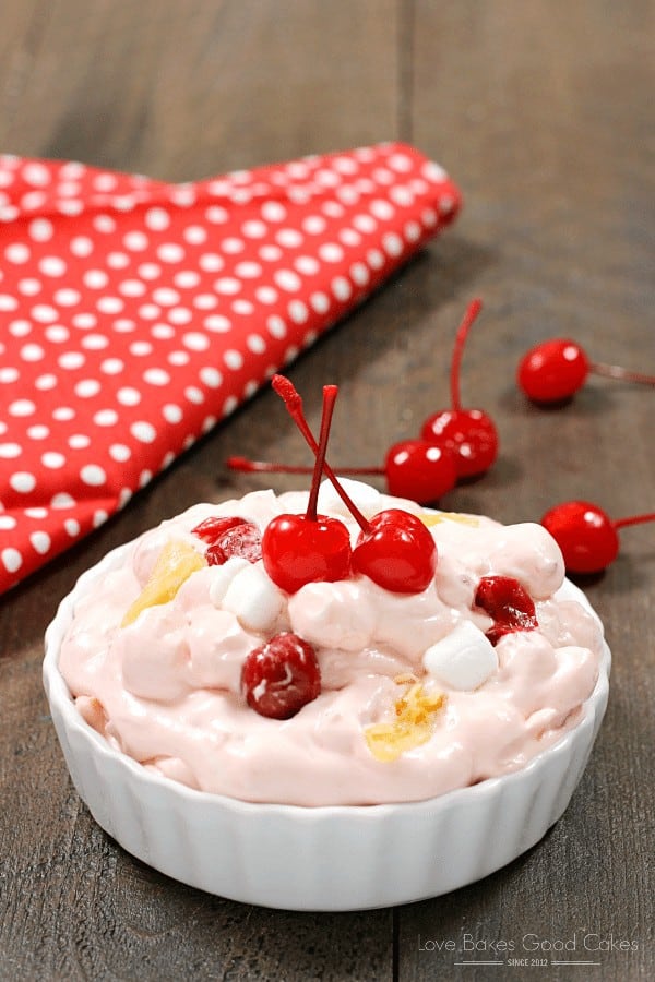 This Cherry Chiffon Salad makes a great addition to potlucks and summer barbecues! It’s can be served as a side dish or a dessert!