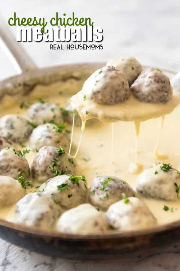 How do you make meatballs even better? By smothering them in a gorgeous cheese sauce! I think you and these Cheesy Chicken Meatballs are going to be very good friends.