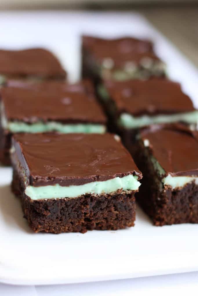 These soft, fudgy, homemade mint brownies are the perfect treat for parties and get togethers–Warning, they’ll be gone in seconds!
